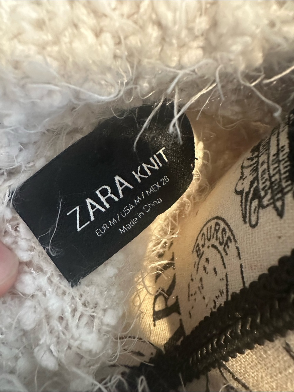 Zara Cream Fuzzy Turtleneck Sweater - Picture 3 of 4